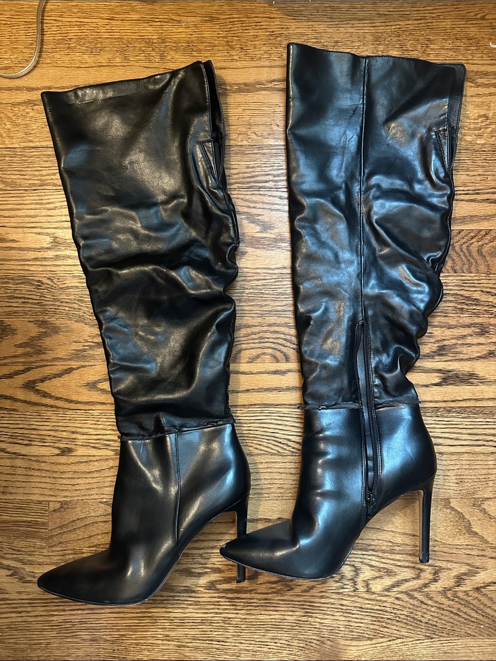 INC International Concepts Black Over-the-Knee Pointed-Toe Stiletto Boots